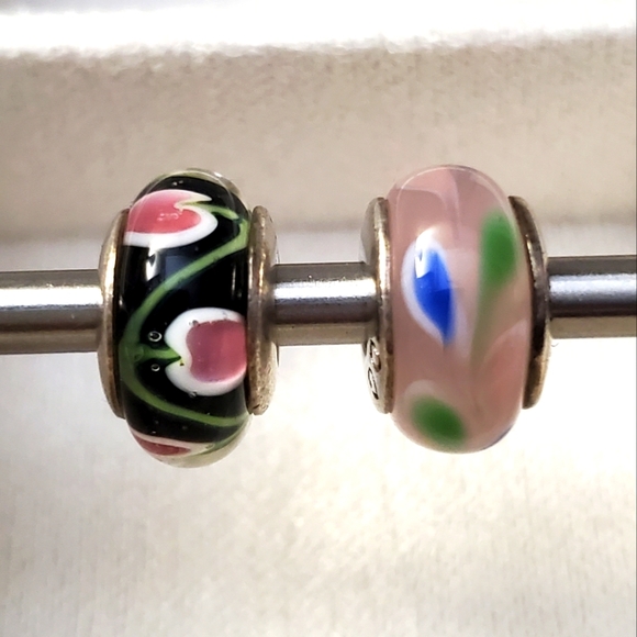 GQ 925 STERLING GLASS BEAD CHARMS - Picture 1 of 4